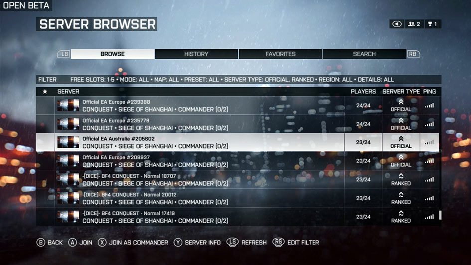 Battlefield 4 Beta Basics - How To Use The Server Browser