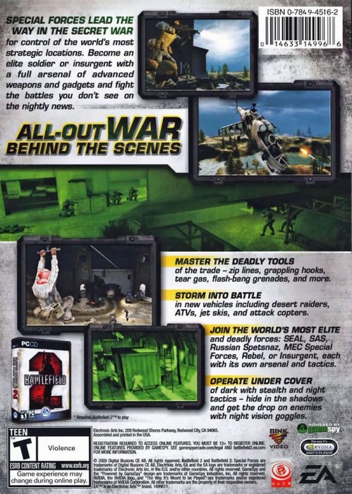 Battlefield 2 Special Forces Box Cover - Back