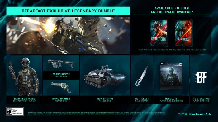 Battlefield 2042 Steadfast Exclusive Legendary Bundle
