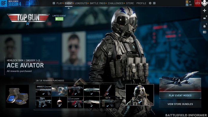 Battlefield 6 Ace Aviator Hemlock Skin
