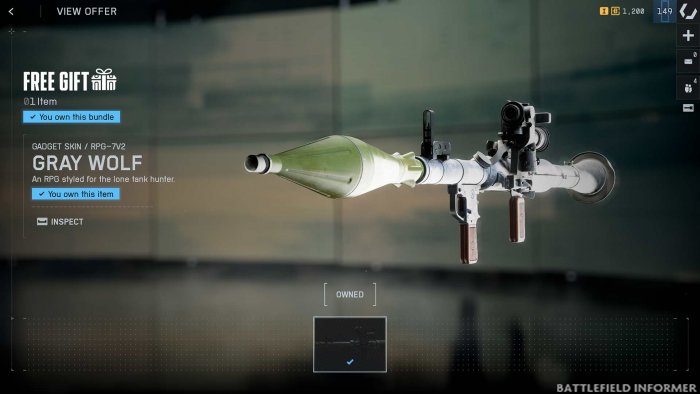 Battlefield 6 Gray Wolf Gadget Skin