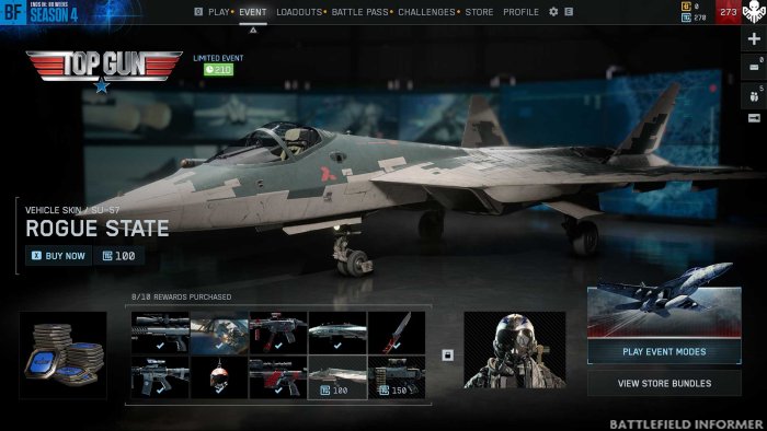 Battlefield 6 Rogue State SU-57 Skin