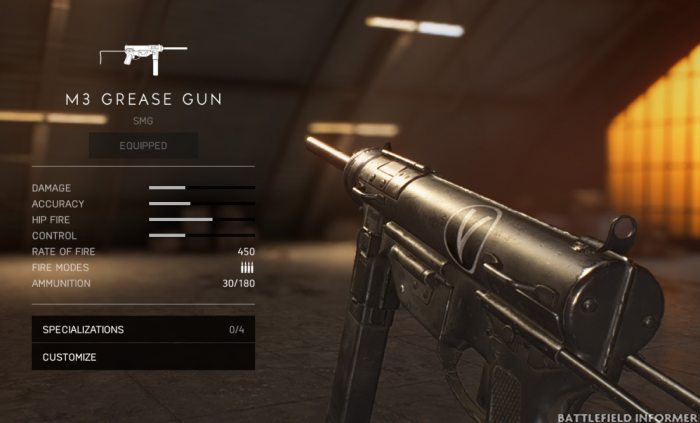 Battlefield V M3 Grease Gun