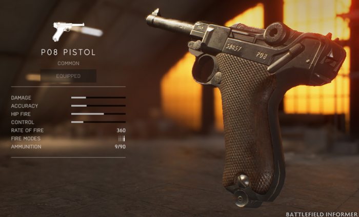 Battlefield V P08 Pistol
