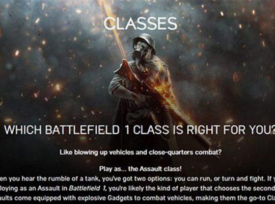 Battlefield 1 Class Information