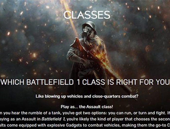 Battlefield 1 Class Information