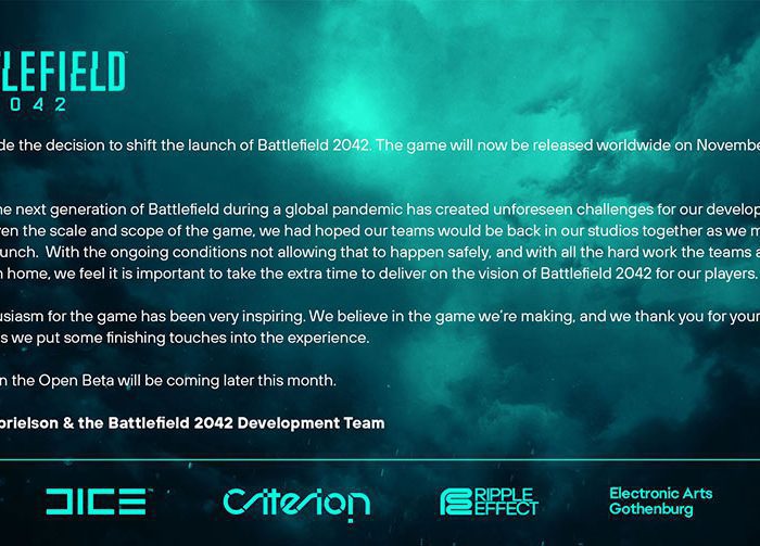Battlefield 2042 Delayed Till November